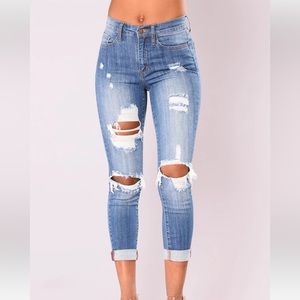 Distressed Denim Jeans